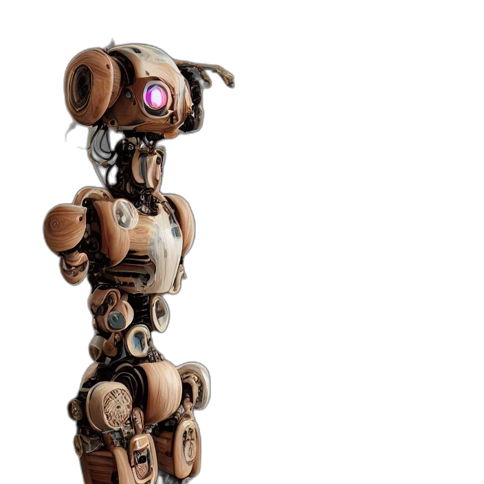 robot, staff, weapon, 3d render transparent PNG cut-out