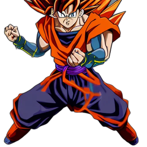 staff, concept art, anime, 3d render, cartoon, colorful, goku, demon transparent PNG cut-out