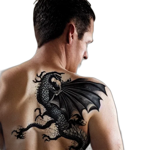 dragon, photorealistic, fantasy art, man transparent PNG cut-out