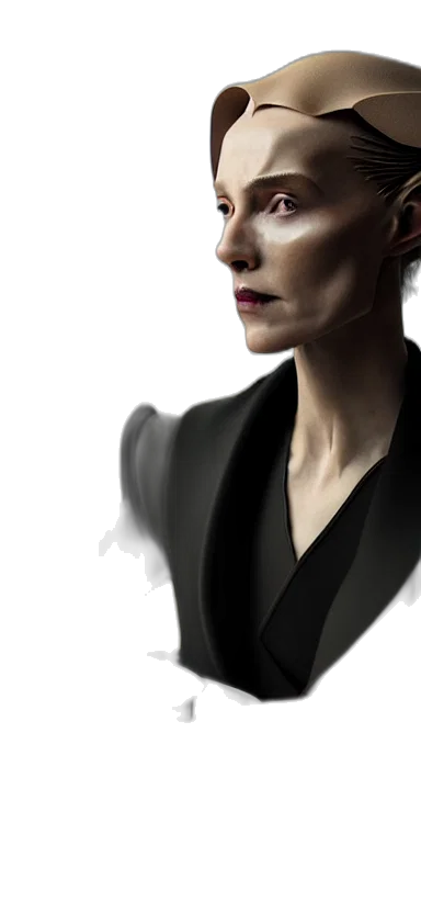 face, staff, dress, jacket, photorealistic, concept art, fantasy art, 3d render transparent PNG cut-out