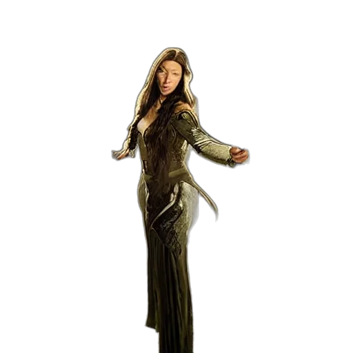 dress, staff, hair, jacket transparent PNG cut-out