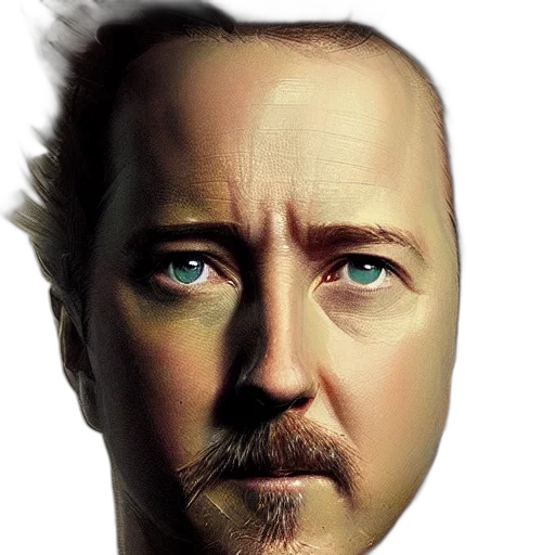 face, mask, hair, photorealistic, cartoon, comic book art, concept art, portrait transparent PNG cut-out