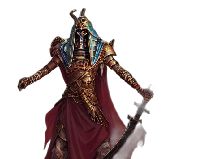 staff, sword, concept art, fantasy art, 3d render, photorealistic, undead, desert transparent PNG cut-out