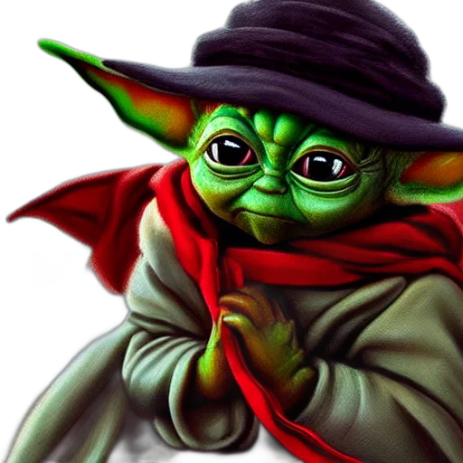staff, mask, photorealistic, fantasy art, concept art, comic book art, baby, yoda transparent PNG cut-out