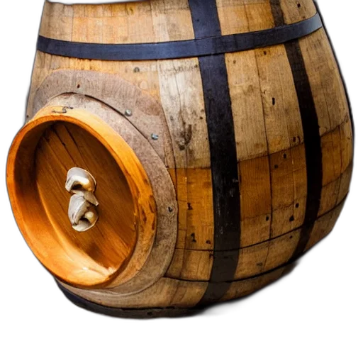 bottle, barrel, kvass transparent PNG cut-out