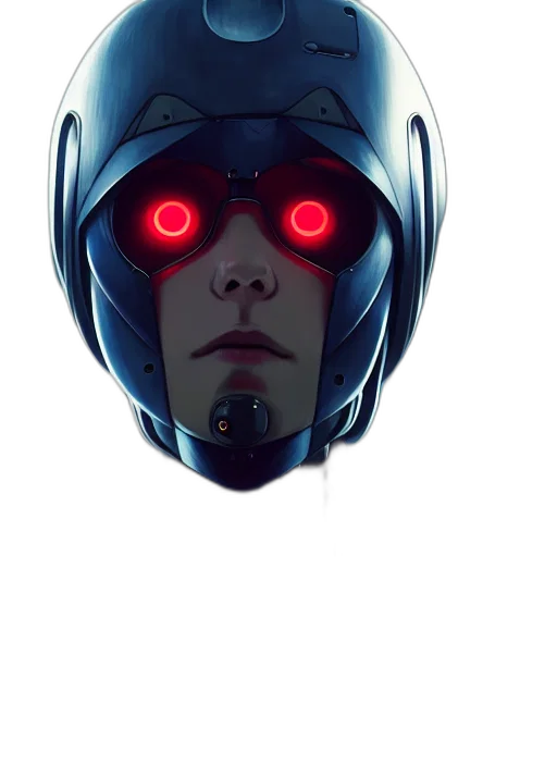 robot, face, mask, creature, cyberpunk, concept art, comic book art, 3d render transparent PNG cut-out