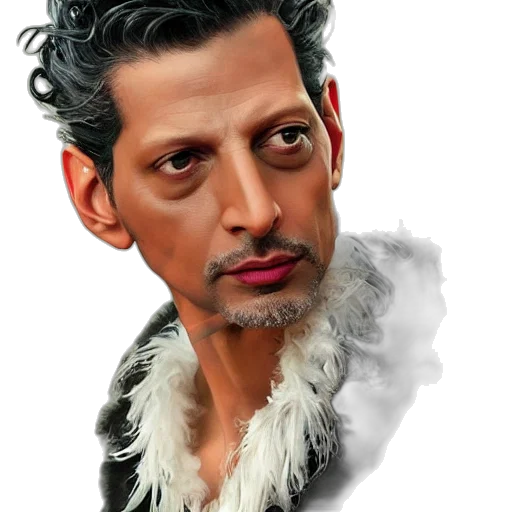 face, jacket, staff, dragon transparent PNG cut-out