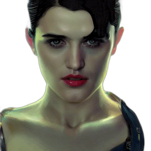 face, photorealistic, concept art, 3d render, cyberpunk, young, katie, mcgrath transparent PNG cut-out