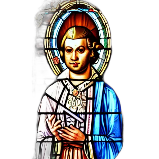 pixel art, mozart, church, stained transparent PNG cut-out