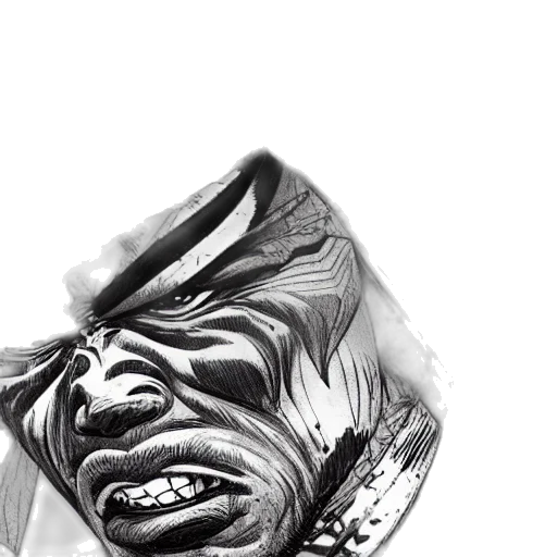 face, mask, creature, comic book art transparent PNG cut-out