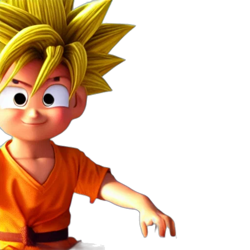 3d render, concept art, photorealistic, cartoon, son, goku, playing, piano transparent PNG cut-out