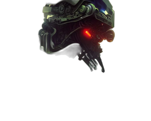 robot, mask, weapon, creature transparent PNG cut-out