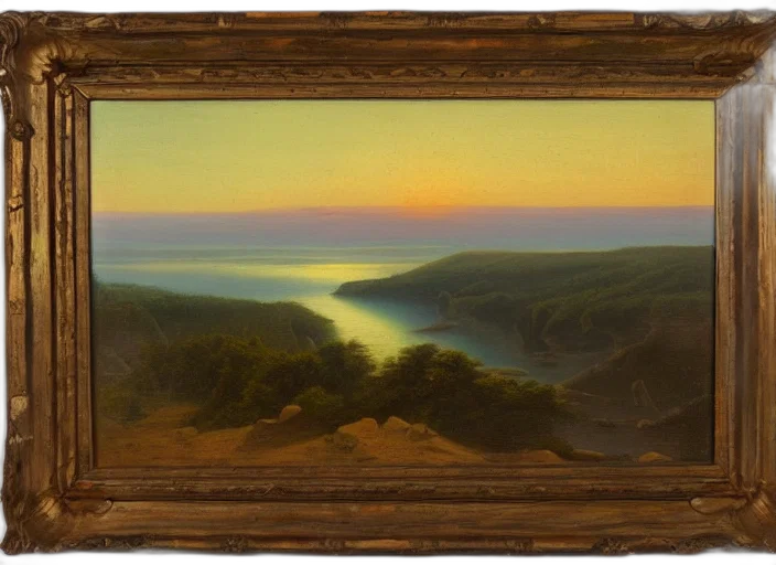 oil painting, photorealistic, sunset, beach transparent PNG cut-out