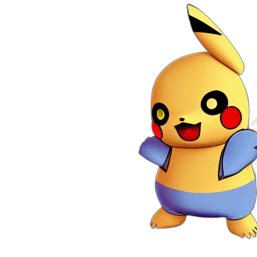 animal, staff, creature, 3d render, pixel art, concept art, fantasy art, pikachu transparent PNG cut-out