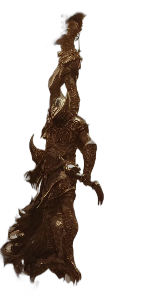 creature, dragon, mask, staff transparent PNG cut-out
