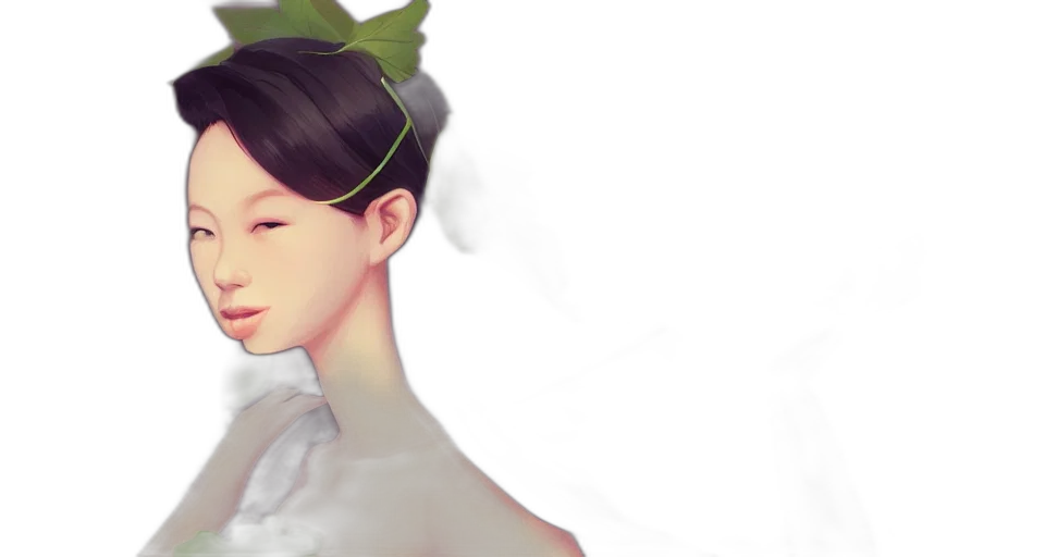 creature, face, photorealistic, oil painting, fantasy art, watercolor, forest, green transparent PNG cut-out