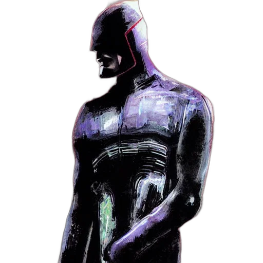 robot, mask, face, comic book art, concept art, watercolor, photorealistic, neon lights transparent PNG cut-out