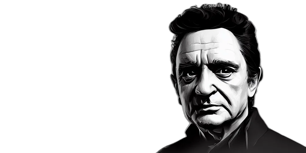 face, cartoon, photorealistic, comic book art, concept art, hello, johnny, cash transparent PNG cut-out