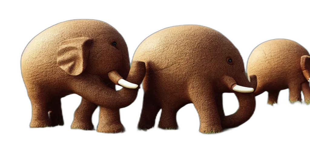 animal, 3d render, concept art, photorealistic, coconut, elephant, ultra, realistic transparent PNG cut-out