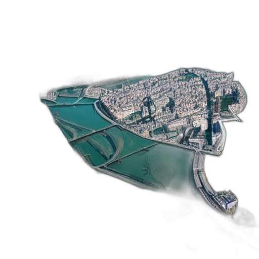 jewelry, crown, 3d render, concept art, aerial, view, city, paris transparent PNG cut-out