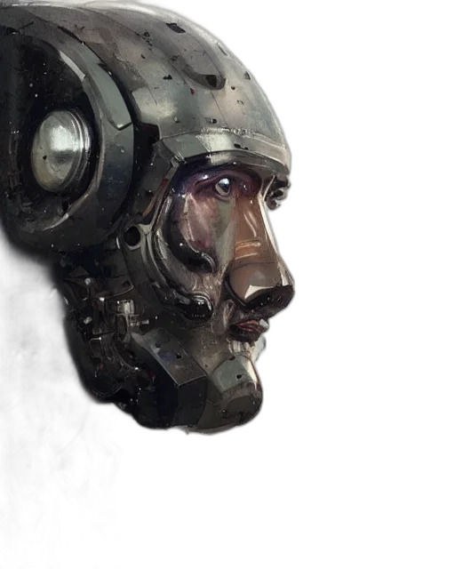 robot, face, mask, concept art transparent PNG cut-out