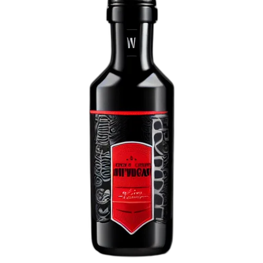 bottle, vodka, modern, label transparent PNG cut-out
