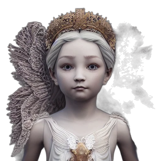 crown, jewelry, face, creature, fantasy art, 3d render, photorealistic, concept art transparent PNG cut-out