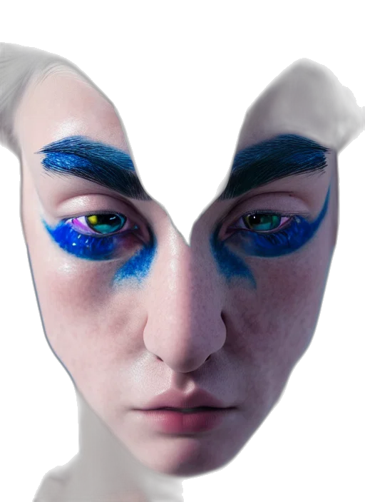 mask, face, creature, robot, concept art, photorealistic, 3d render, fantasy art transparent PNG cut-out