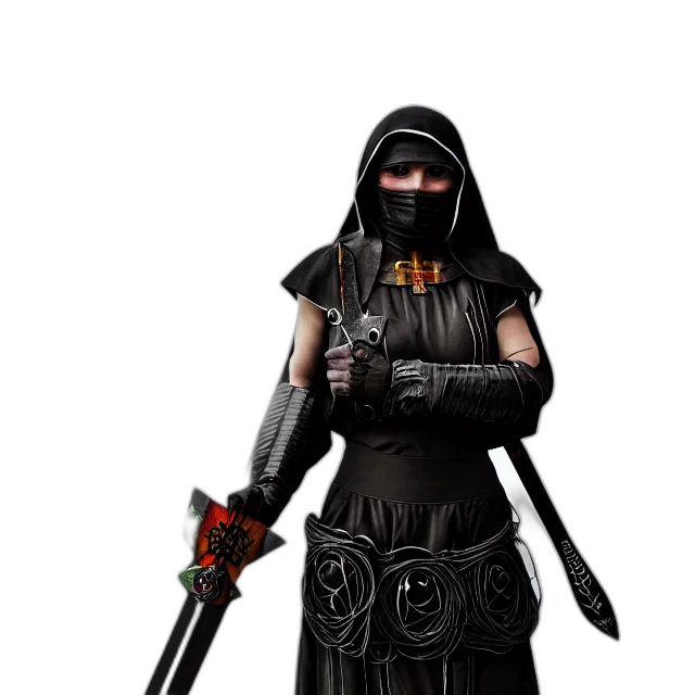 staff, weapon, sword, mask, concept art, fantasy art, 3d render, cyberpunk transparent PNG cut-out