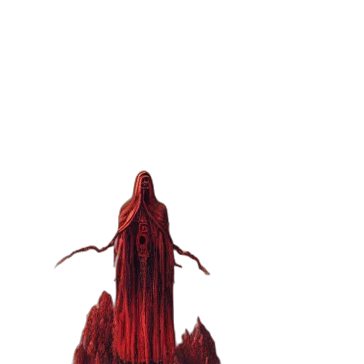 hair, creature, staff, dress transparent PNG cut-out