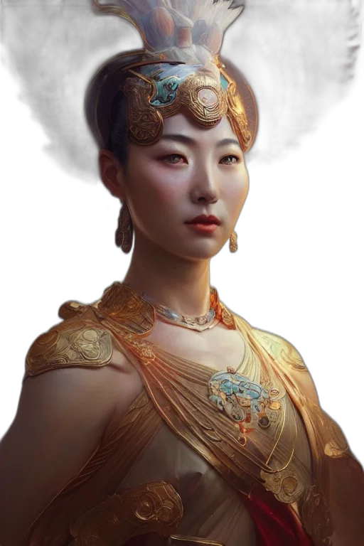 crown, face, staff, jewelry, fantasy art, concept art, photorealistic, 3d render transparent PNG cut-out