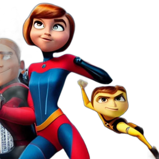 3d render, concept art, elastigirl, finds, ratchet, clank, incredibles, movie transparent PNG cut-out