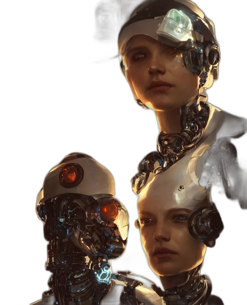 robot, face, mask, concept art transparent PNG cut-out