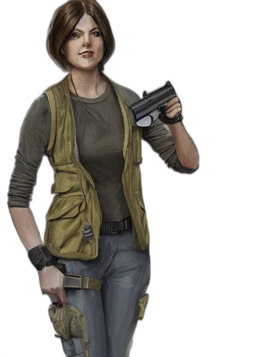 jacket, weapon, staff, concept art, photorealistic, 3d render, pixel art, female transparent PNG cut-out