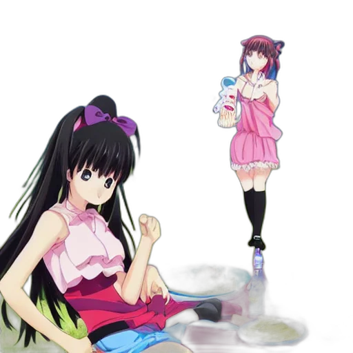 food, dress, vaporwave, anime, concept art, cartoon, pastel, neon transparent PNG cut-out