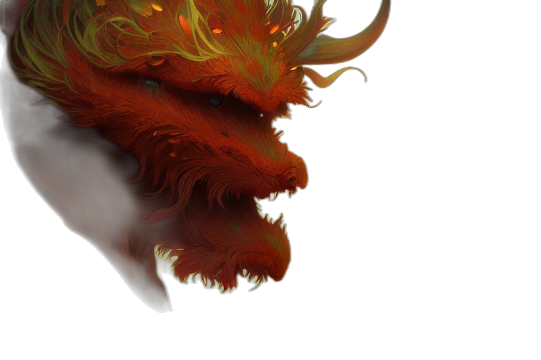 dragon, mask, creature, hair transparent PNG cut-out