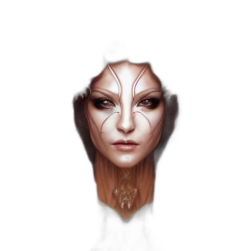 mask, face, crown, creature, concept art, fantasy art, 3d render, photorealistic transparent PNG cut-out
