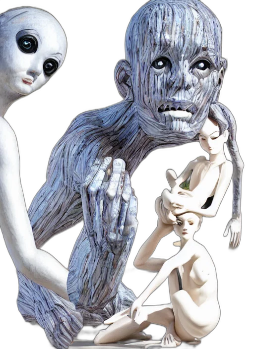 creature, mask, robot, staff, concept art, 3d render, comic book art, fantasy art transparent PNG cut-out