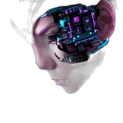 robot, face, mask, cyberpunk transparent PNG cut-out