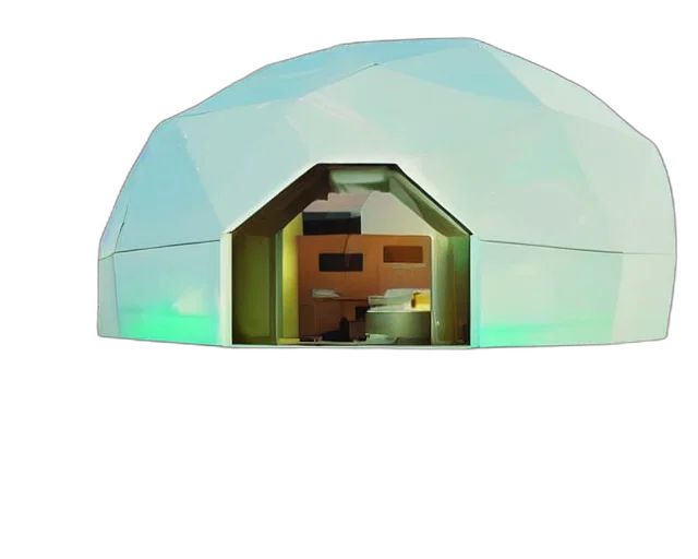 hat, umbrella, furniture, 3d render, concept art, futuristic, innovation, modular transparent PNG cut-out