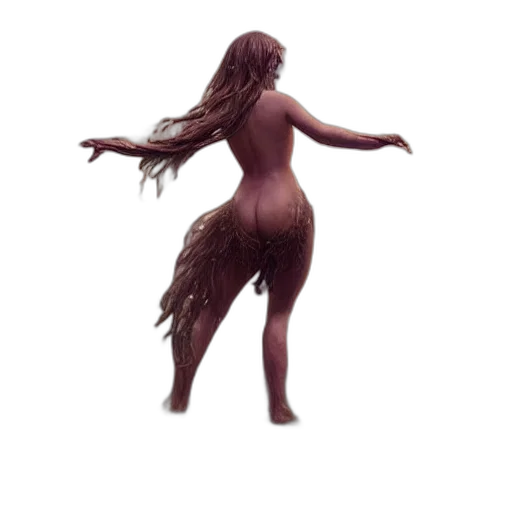 hair, dress, creature, animal, concept art, 3d render, fantasy art, pixel art transparent PNG cut-out