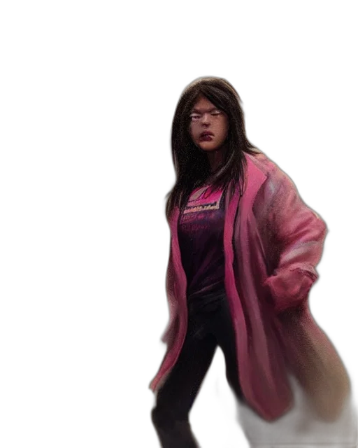 jacket, creature, face, hair transparent PNG cut-out