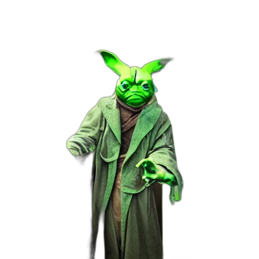 staff, mask, creature, jacket transparent PNG cut-out