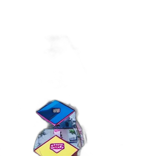 jewelry, jacket, bottle, staff, vaporwave, concept art, 3d render, outer space transparent PNG cut-out