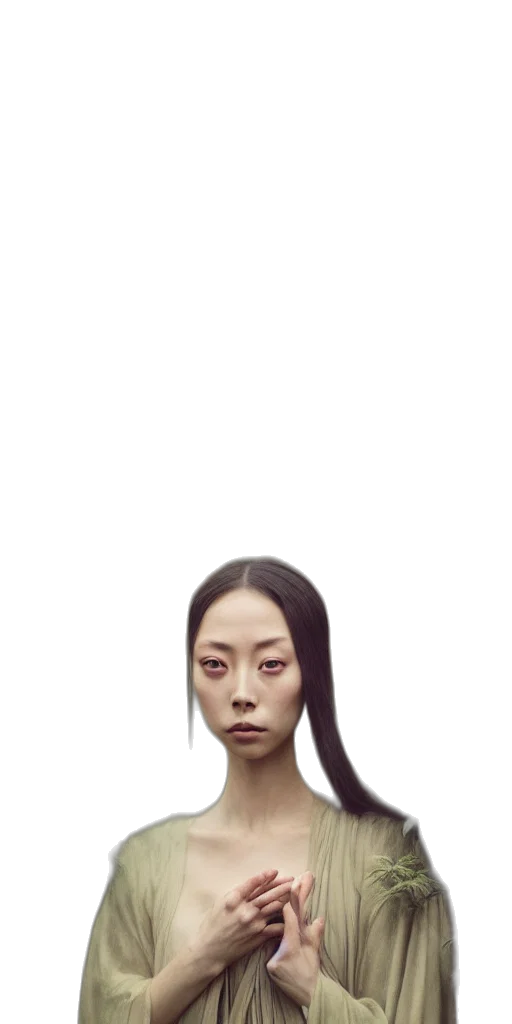 face, hair, staff, creature transparent PNG cut-out