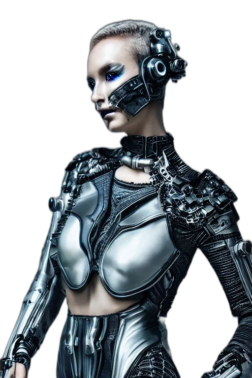 robot, dress, jewelry, cyberpunk transparent PNG cut-out