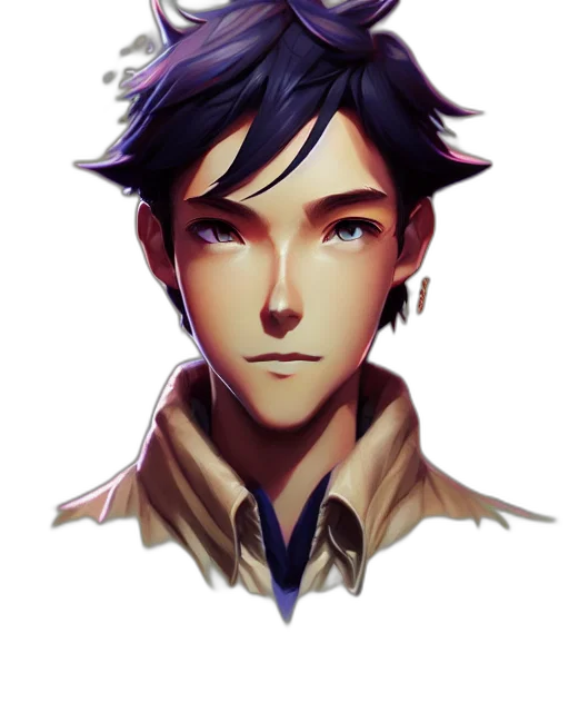 face, staff, fantasy art, concept art, pixel art, watercolor, blue, dark transparent PNG cut-out