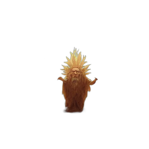 crown, hair, creature, staff transparent PNG cut-out