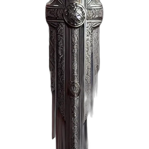 sword, staff, weapon, crown, concept art, fantasy art, 3d render, photorealistic transparent PNG cut-out