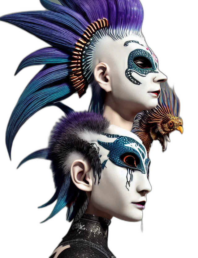 mask, fantasy art, concept art, photorealistic transparent PNG cut-out
